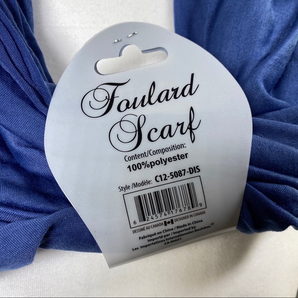 ⭐️SEE NEW LISTING⭐️Hot Steps Blue Foulard Scarf - Picture 3 of 6